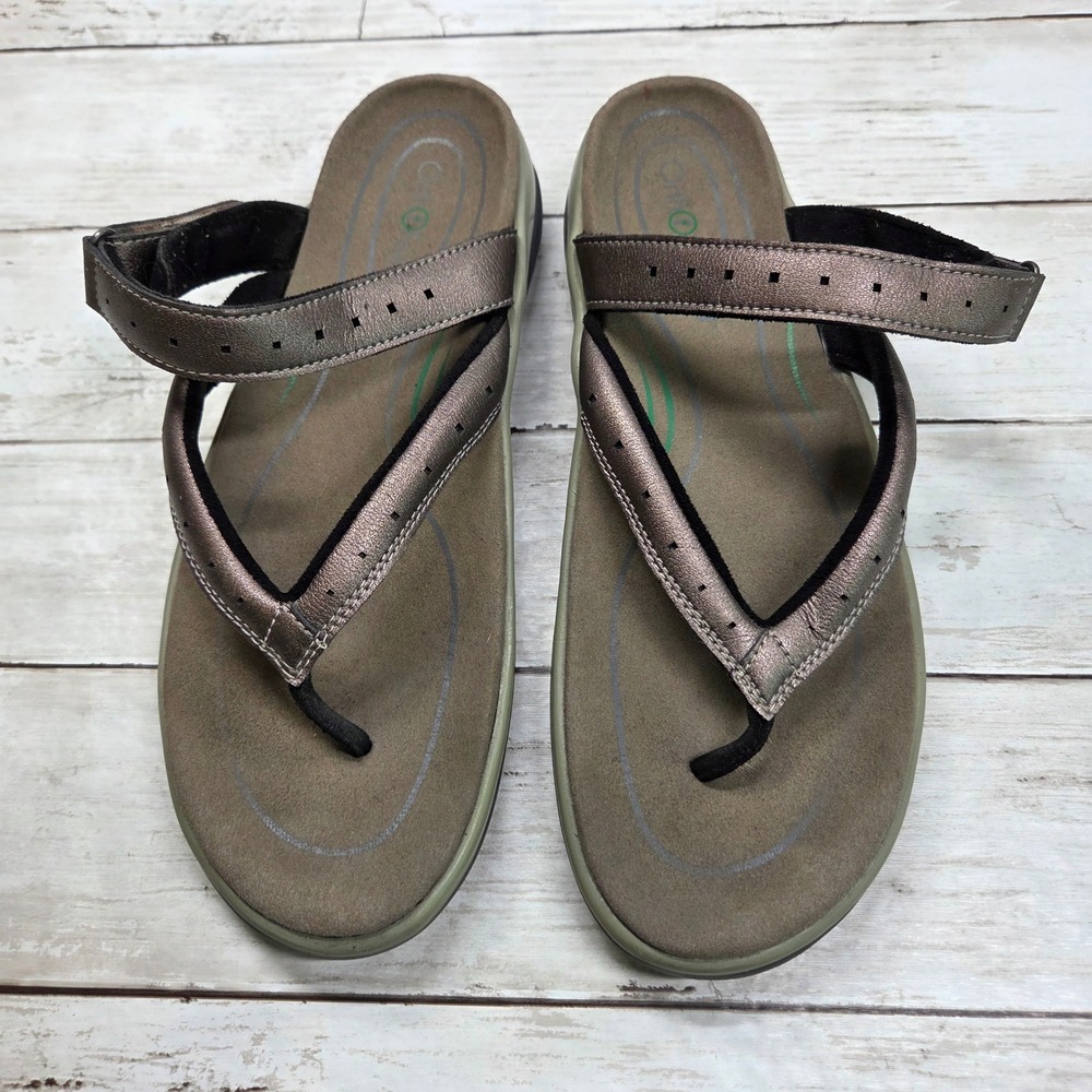 Orthofeet Gaya 971 Thong Sandal Comfort Bronze Metallic Womens 8.5 B Medium